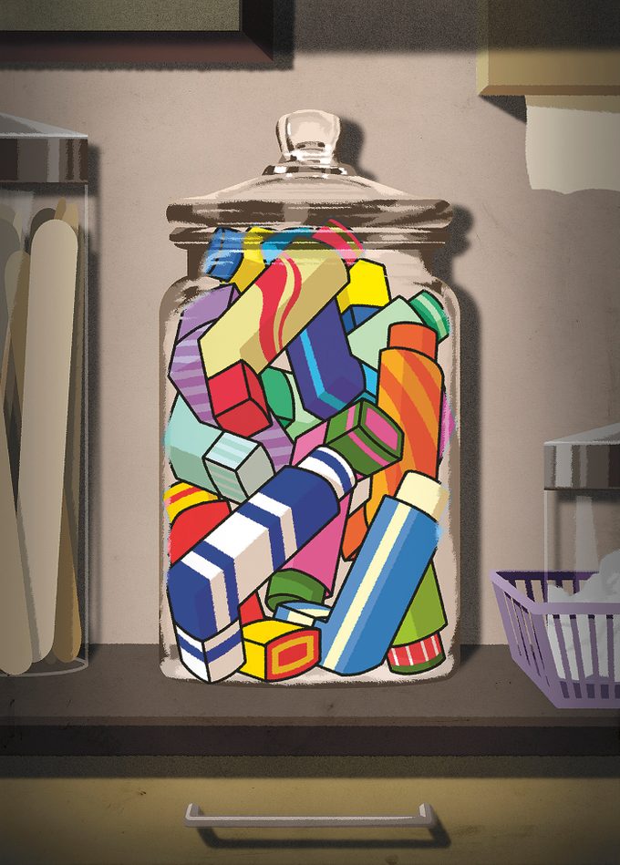 Illustration Of Asthma Inhalers In Apothecary Jar