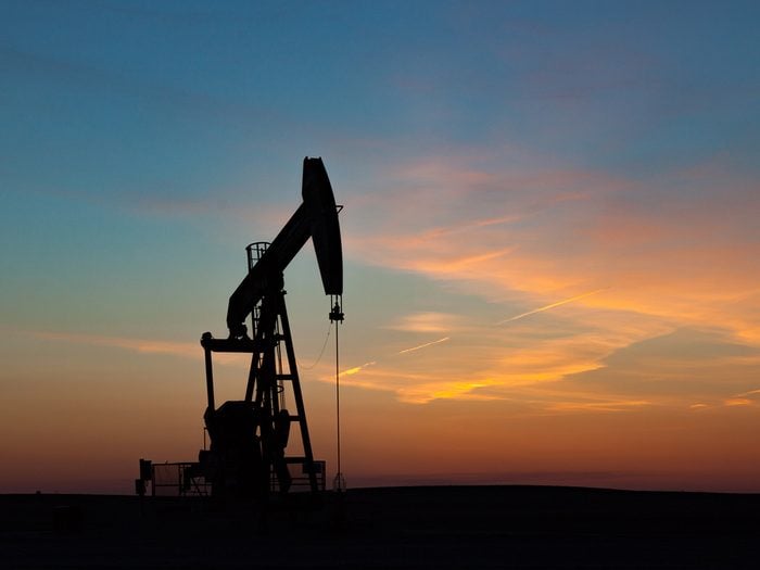 Oil pumpjack silhouette