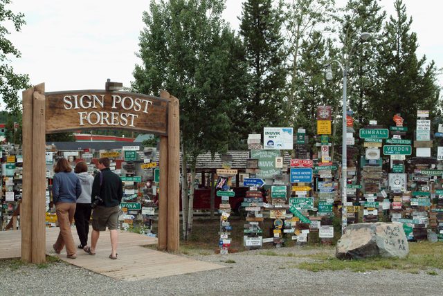 Signpost Forest on the Alaska Highway, Yukon