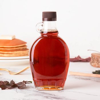 Maple syrup bottle with little handle