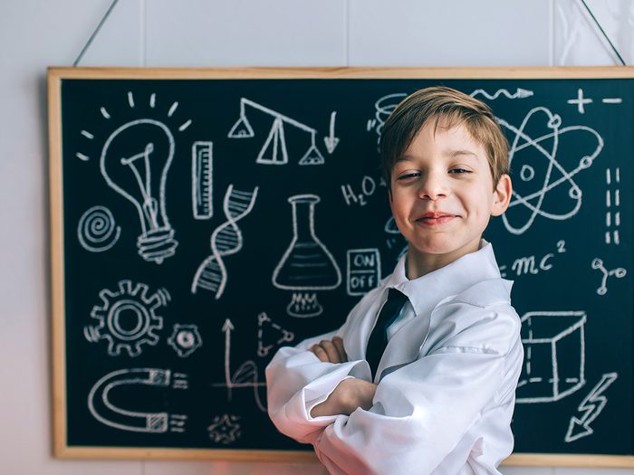 Smart kid - science blackboard