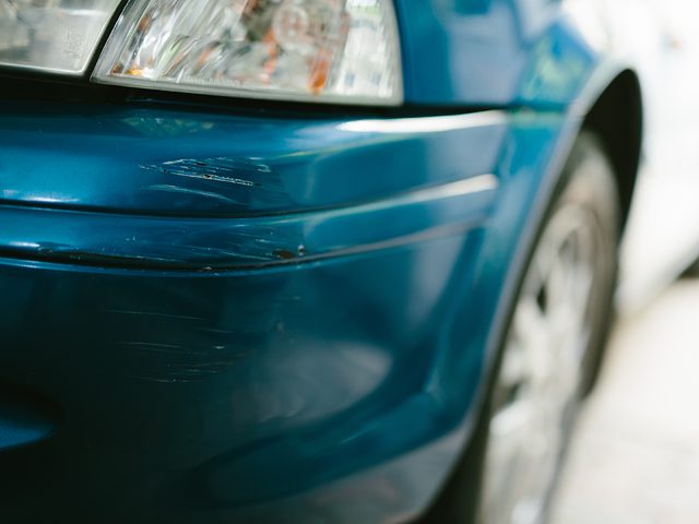 Car front bumper damage