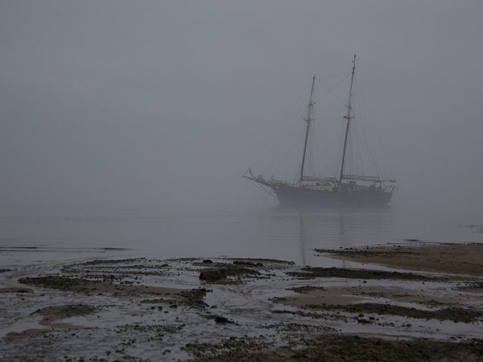 Ghost ship in the fog