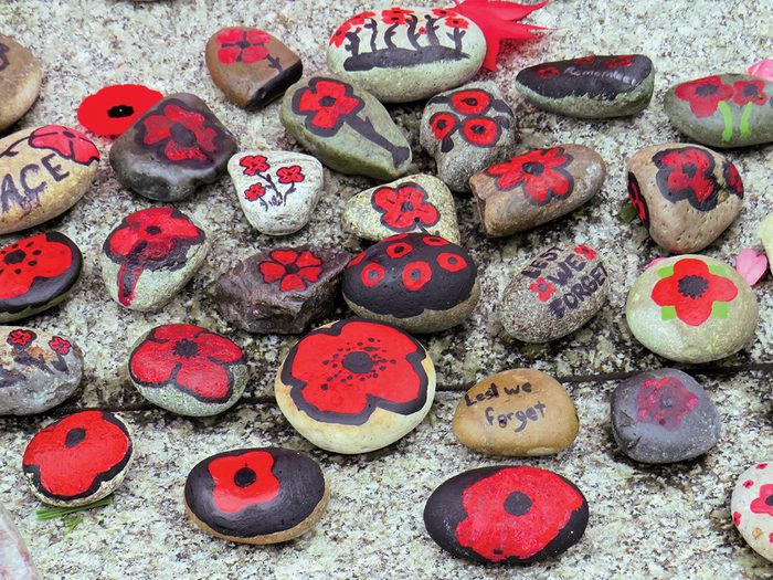 Remembrance Day pictures - painted stones