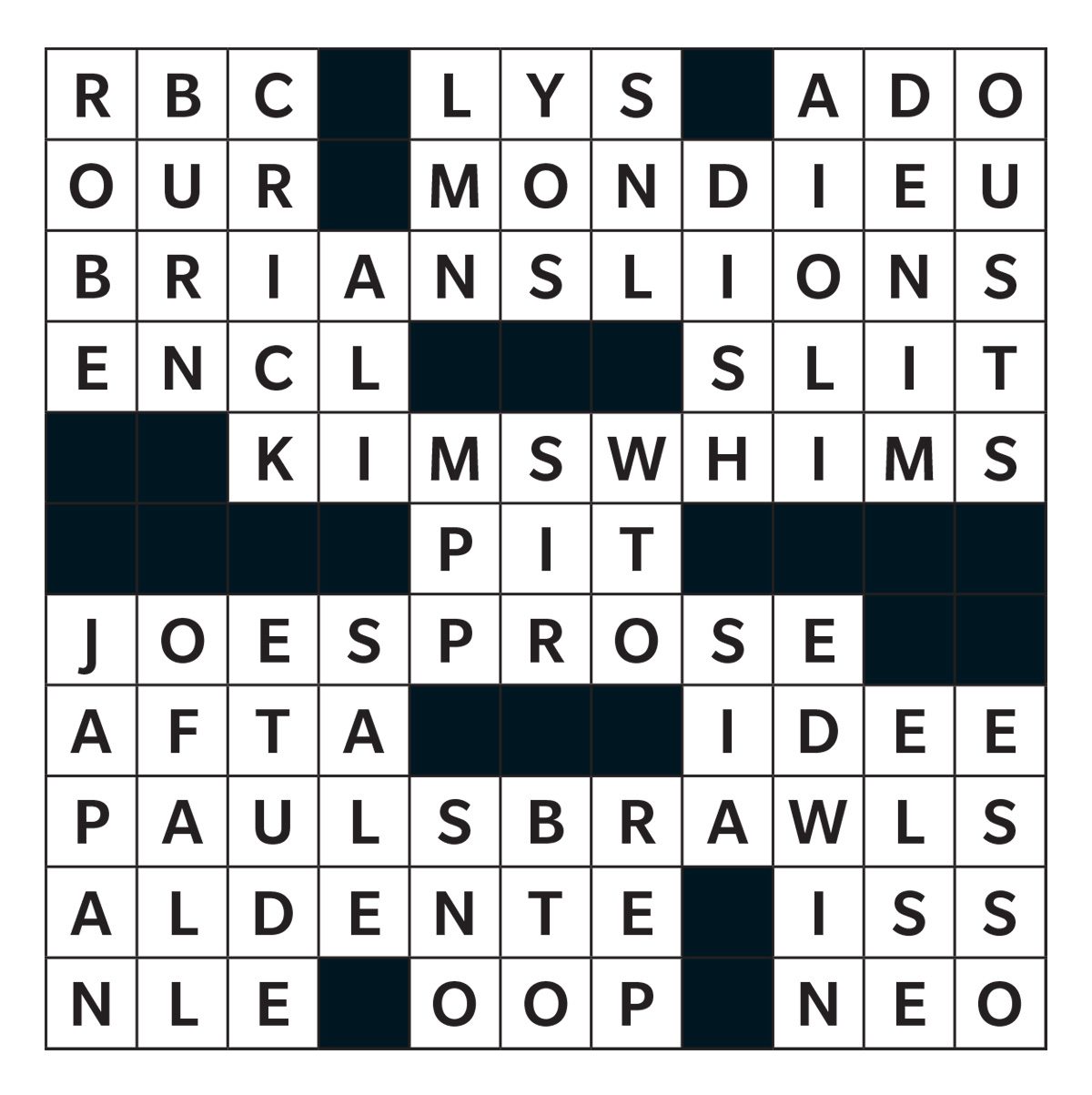 Printable Crossword Puzzles answer - September 2022