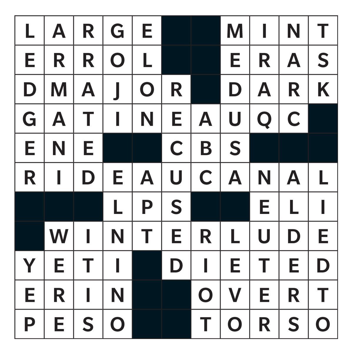 Printable crossword puzzles answer - December 2022