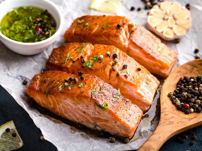 Best food for your liver - salmon steaks