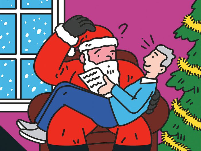 Grown Up Letter To Santa - Adult man on Santa's lap