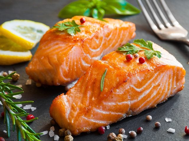 Mood boosting foods - healthy salmon