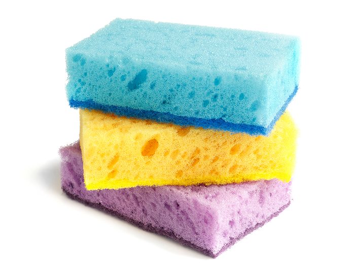 Stack of kitchen sponges
