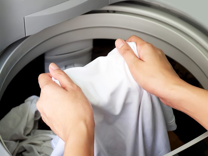 Taking clothes out of washing machine