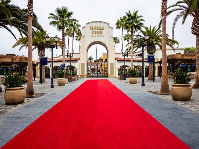 Universal Studios attractions - red carpet entrance at Hollywood