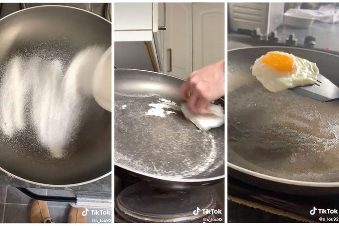 Tiktok viral salt hack for nonstick pans
