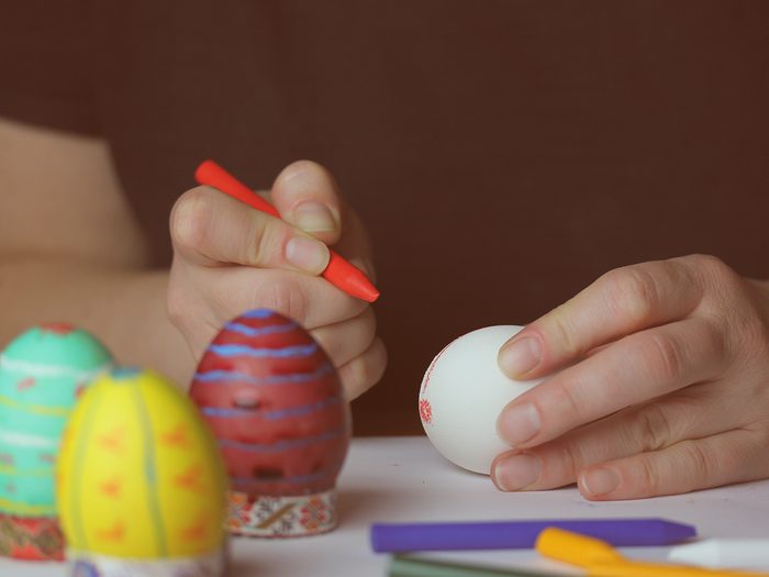 Easter egg tradition - dyed eggs with crayons