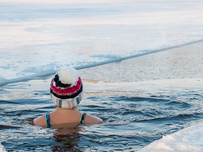 Cold water therapy - a person swimming in cold water