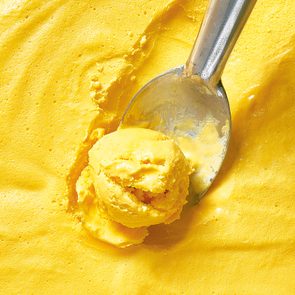 Scoop of yellow gelato