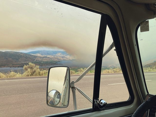 BC Alberta Wildfires 2021 - View From Car Window