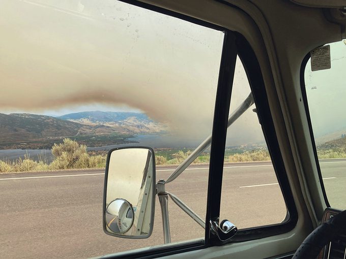 BC Alberta Wildfires 2021 - View From Car Window