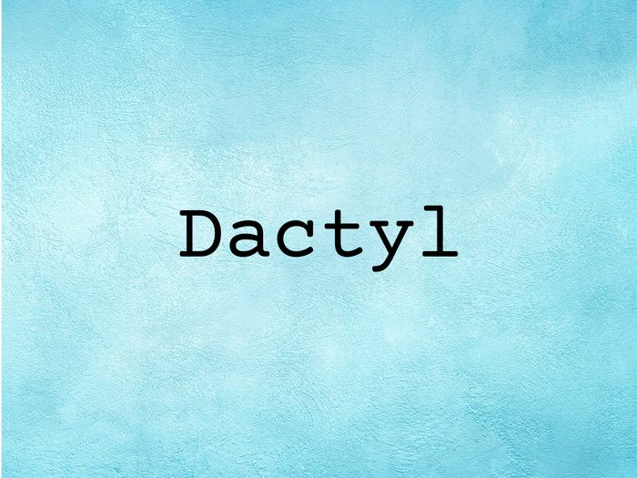 Dactyl on blue background