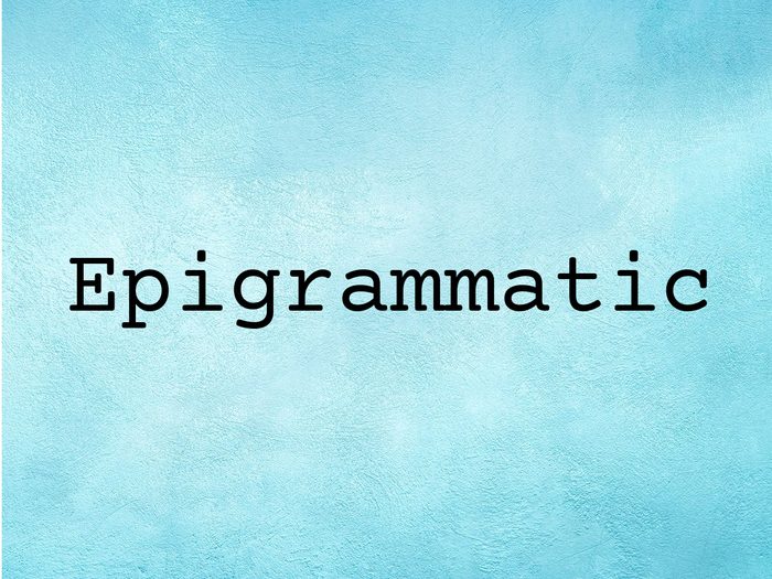 Epigrammatic on blue background