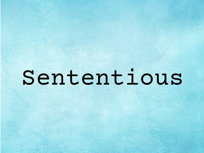 Sententious on blue background