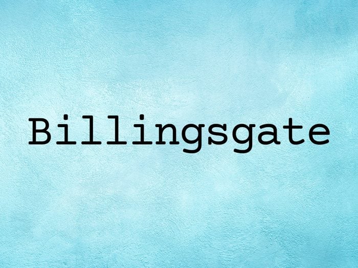 Billingsgate on blue background