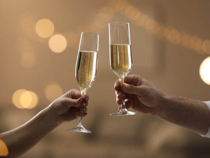 Couple toasting with champagne