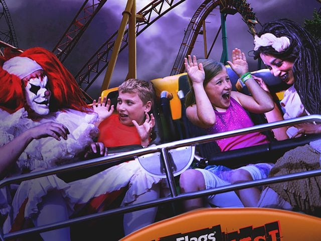 La Ronde Halloween Things To Do - clowns and people on carnival ride