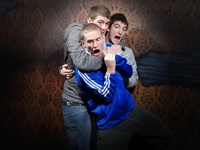 Nightmares Fear Factory Halloween Things To Do - three scared people 