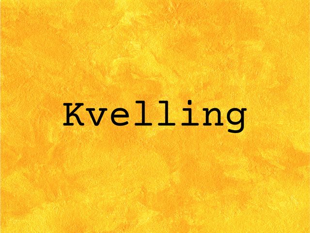 Kvelling on yellow background