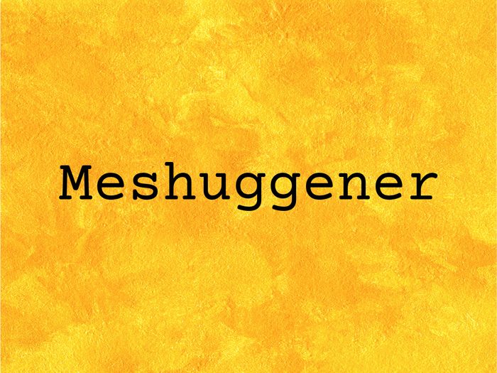 Meshuggener on yellow background