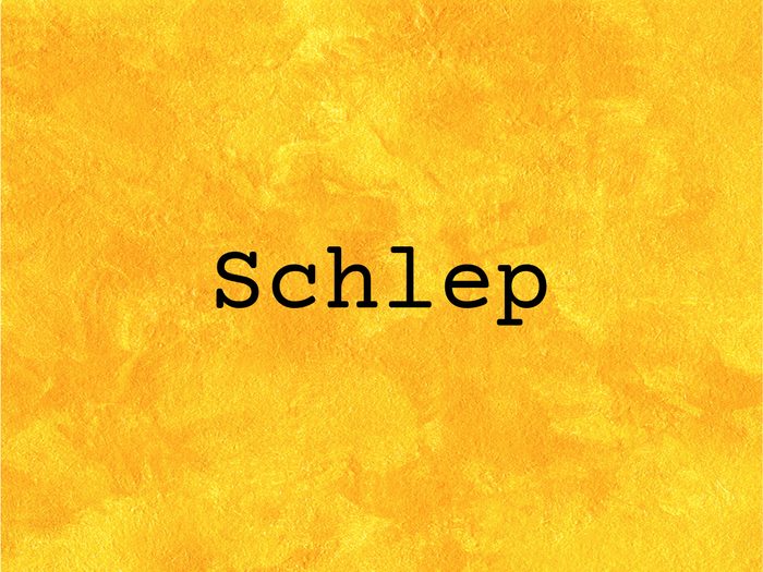 Schlep on yellow background