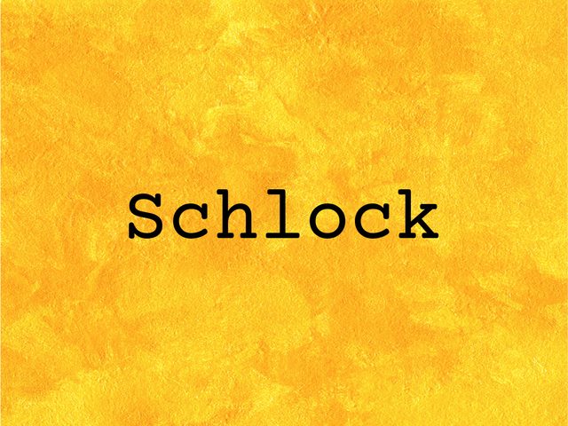 Schlock on yellow background