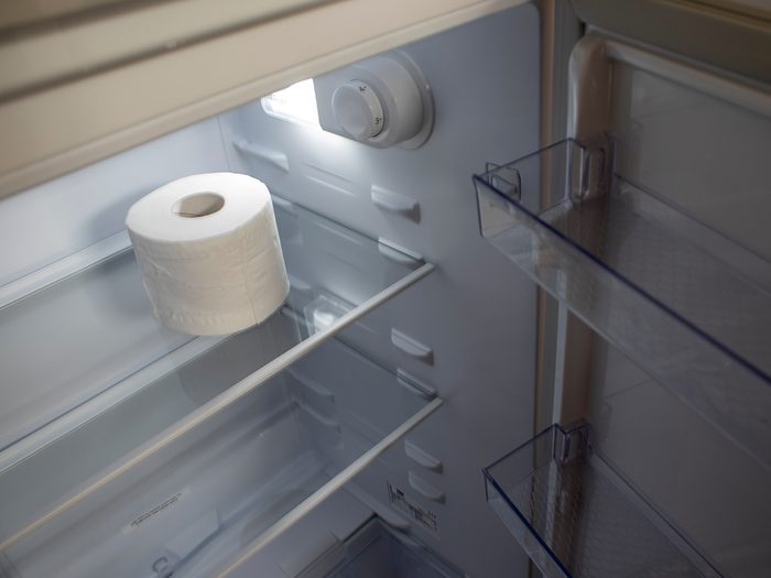 Toilet paper in fridge