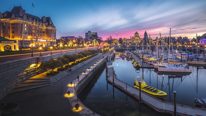 Victoria Inner Harbour at sunset
