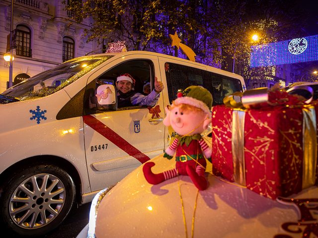 Charity - Man in taxi and snow man